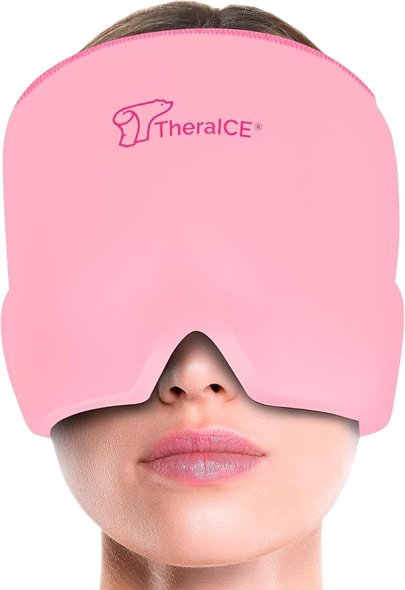 ChillEase Headache Relief Mask – Migraine Ice Cap for Women | Cold Gel Compress Hat for Stress & Pain Relief | Gift for Mom, Sister, Grandma